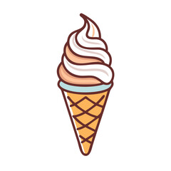Ice cream cone with swirled topping