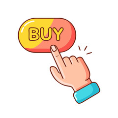 Fototapeta premium Hand pressing buy button