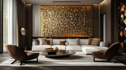 Modern Living Room with Gold Accents (1)