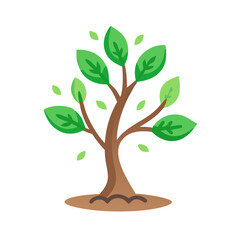 Young tree with bright green leaves icon