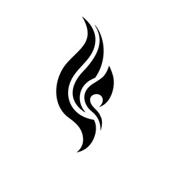 Obraz premium Black and white flame vector illustration