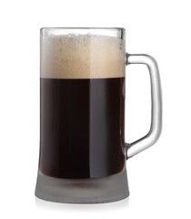 Full mug of beer isolated on white