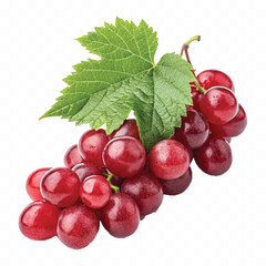 abstract 3d fresh grapes with green leaf isolated on a white background