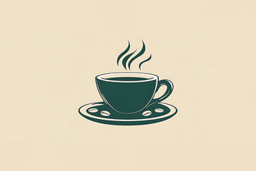Steaming Cup of Coffee Illustration Vintage Coffee Shop Design Element