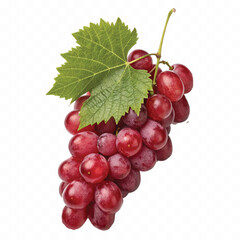 abstract 3d fresh grapes with green leaf isolated on a white background