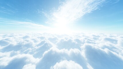 Fototapeta premium A bright view of fluffy clouds under a blue sky