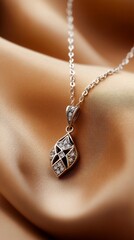 Naklejka premium Elegant Diamond Pendant Necklace Luxury Jewelry