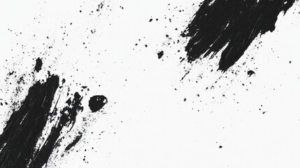 A bold grunge texture with deep black brushstrokes on a white canvas