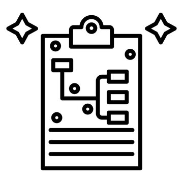 black clipboard with flow chart clip art preview