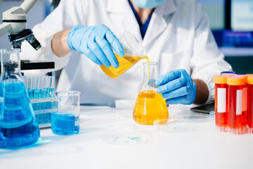 Scientists, beakers, and microscopes in cutting-edge research. Perfect for science and technology projects.