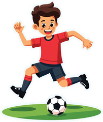 Fototapeta premium Young Soccer Star Kicking