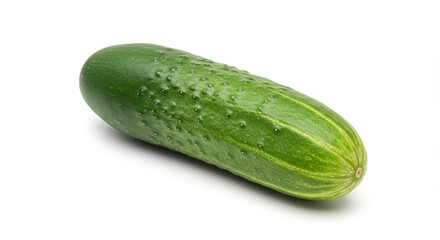 Fresh green cucumber isolated on white background  