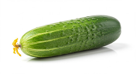 Fresh green cucumber isolated on white background  