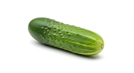 Fresh green cucumber isolated on white background  