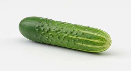 Fresh green cucumber isolated on white background  