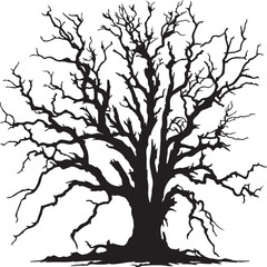 Obraz premium Abstract Dead Tree Silhouette Template