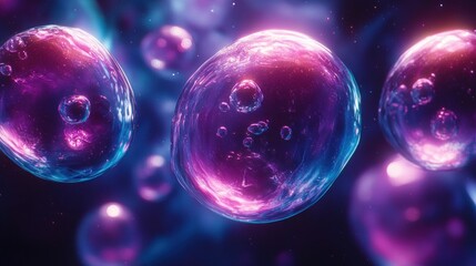 Naklejka premium Abstract glowing spheres in vibrant colors