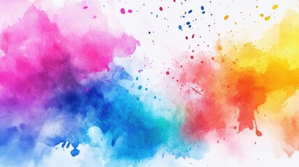Obraz premium Colorful watercolor splashes and painted textures fill the background of the image