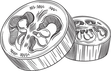 Sliced Chilis CIllustration