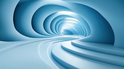 Obraz premium Abstract light blue tunnel