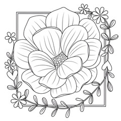 vector illustration of a flower coloring page 