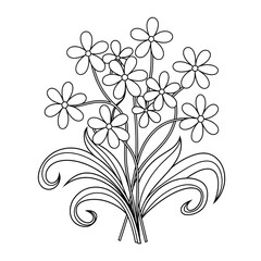abstract floral tree with heart coloring page 