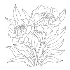 hand drawn flower coloring page 