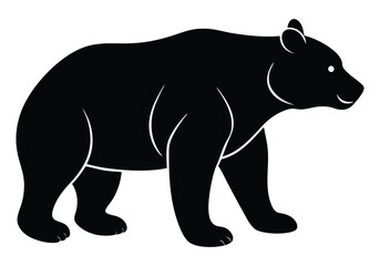 a silhouette bear in white background
