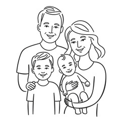 mother and baby with family coloring page 
