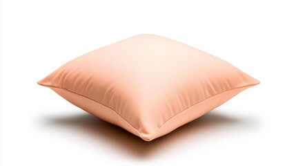 Soft Peach Pillow on Isolated White Background with Modern Minimalistic Design. Generative AI