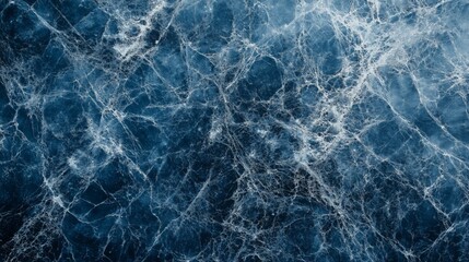 Frozen lake surface with cracked icy texture. Grungy blue texture with digital noise and web-like streaks. AI generated