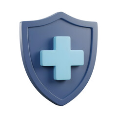Obraz premium 3d health protection shield icon with medical cross for safety and insurance.