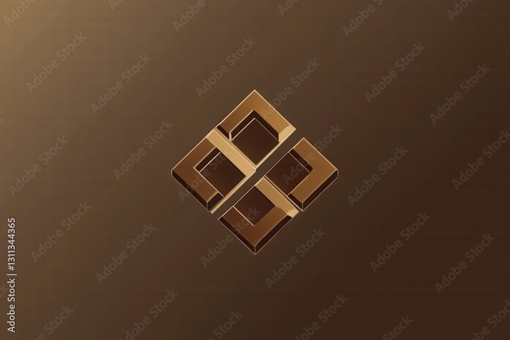 Poster rich brown chocolate bar logo with clean design showcasing simplicity and elegance in visual brandin