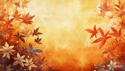 Autumn Leaves Background. Colorful Orange, Red, and Yellow Fall Foliage Border Design.