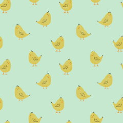 Chick seamless pattern. Illustration for fabric und textile design, wallpaper, packaging, nursery, greeting cards, decoration.