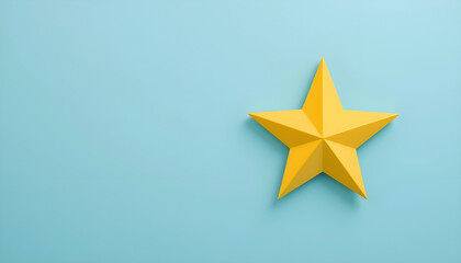Bright yellow star on a pastel background.