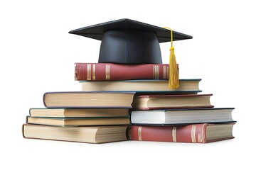 Graduation hat, degree, certificate illustration.