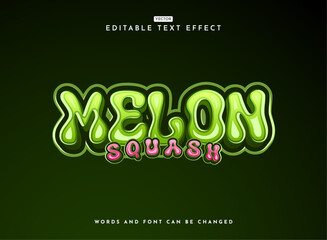 modern fancy bold melon squash green pink nature logo style text effect