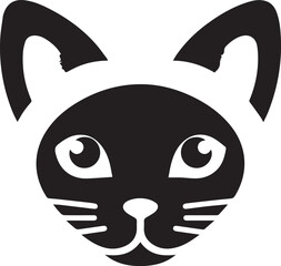 Siamese cat vector in black and white