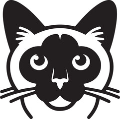 Siamese cat vector in black and white