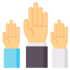 raise hand vector flat icon