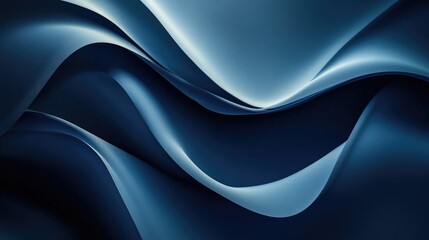 Fototapeta premium Abstract image featuring flowing blue waves in a dark space