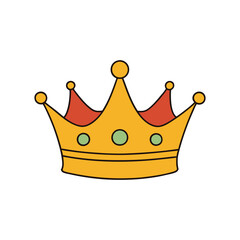 A colorful crown vector art illustration