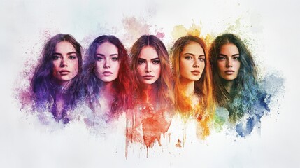 Five women, each unique in appearance