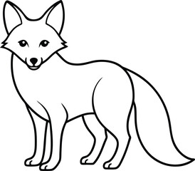 A fox line art vector illustration