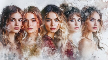 Five women, each with a different look