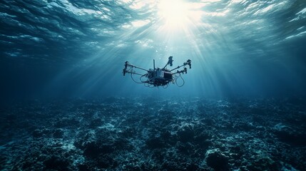 Researcher deploys oceanographic sensors to track marine life underwater environment scientific exploration