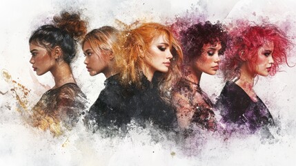 Five women, each with a distinct look and style