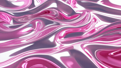 Holographic Flow: Glossy Magenta Waves in Motion