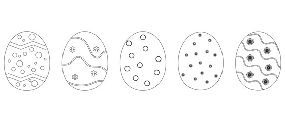 Set of easter eggs icon collection. Easter day festival on different eggs design color icons. Vector illustration.